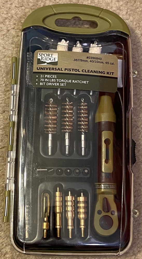NEW Sport Ridge Universal Pistol Cleaning Kit, 21 Pieces, Torque Ratchet