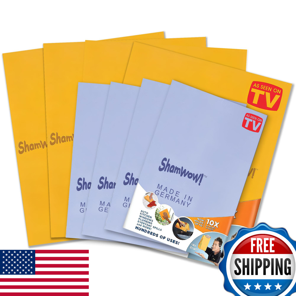 ShamWow Original Super Absorbent Multi-Purpose Cleaning Shammy Chamois Towel Clo