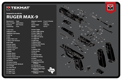 TekMat TEKR17RUGERMAX9 Ruger Max 9 Cleaning Mat Black/White Rubber 11″x17″ Ruger