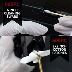 Lint Free Gun Cleaning Patches and Swabs – 1200pcs – Fits Most Caliber Firearms