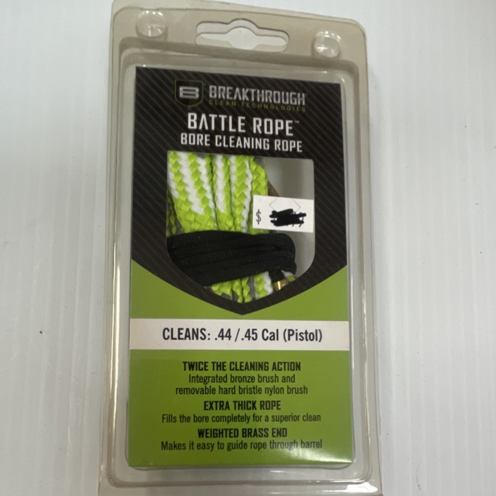 Breakthrough Clean Bore Rope .44/.45 Cal Pistol Brass Nylon Weighted Brush