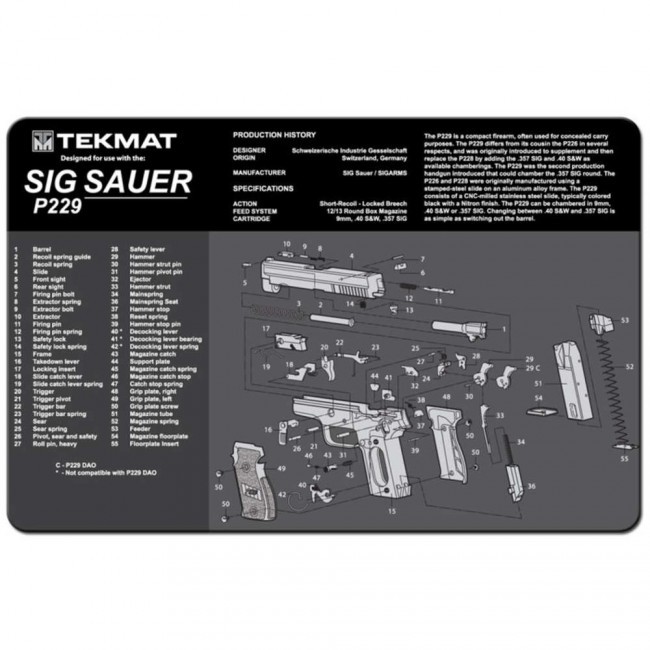 TekMat For SIG SAUER P229 CLEANING MAT – 11″ X 17″