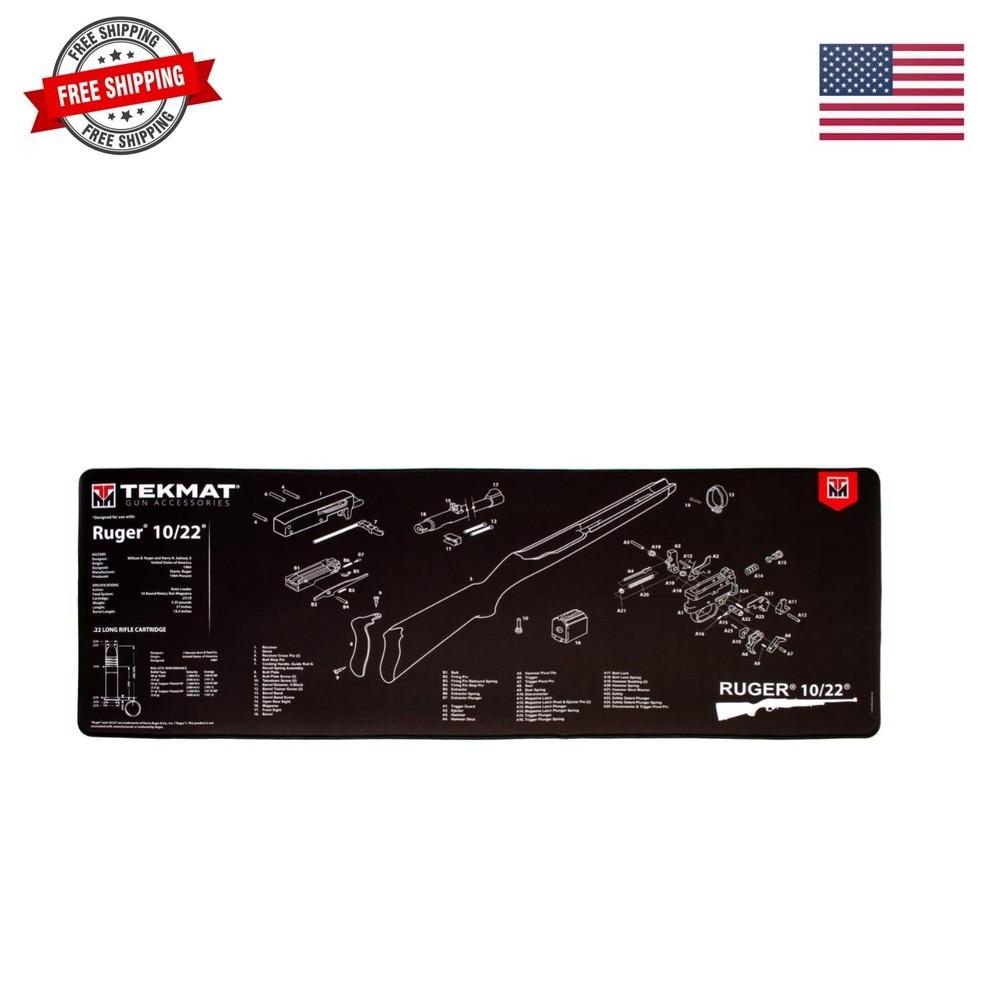 Ultra Cleaning Mat for use with Ruger 10/22 , Black, 15″ x 44″