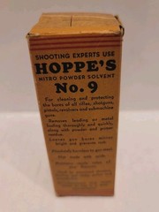 Vintage Hoppe’s No. 9 Nitro Powder Solvent Glass Bottle with Box and Instruction