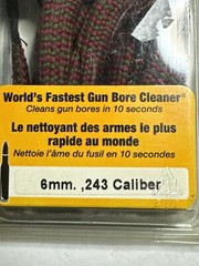 Hoppe’s 9 rifle bore snake cleaner 6mm or .243 caliber item#24012