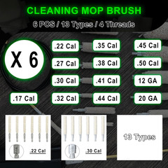 12 Gauge Cleaning Kit 6PCS Mop Brushes Rifle Bore Cleaner for Shotgun Cleaning K