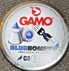 Blue Bomber Air Gun Pellet Ammunition .22 Cal Gamo New Open Box