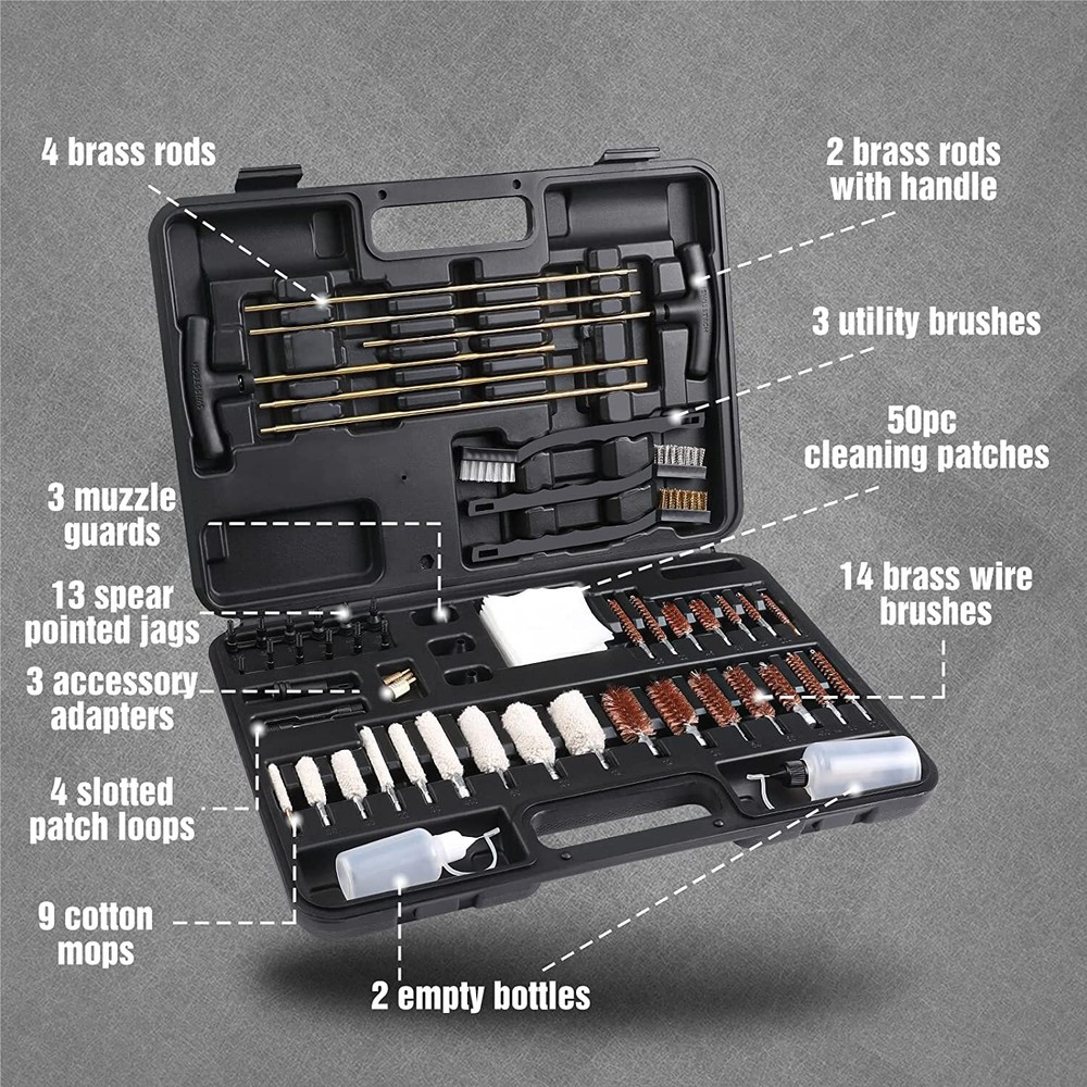 Universal Gun Cleaning Kits Metal Brush Gun Cleaning Tool Set with Portable Case