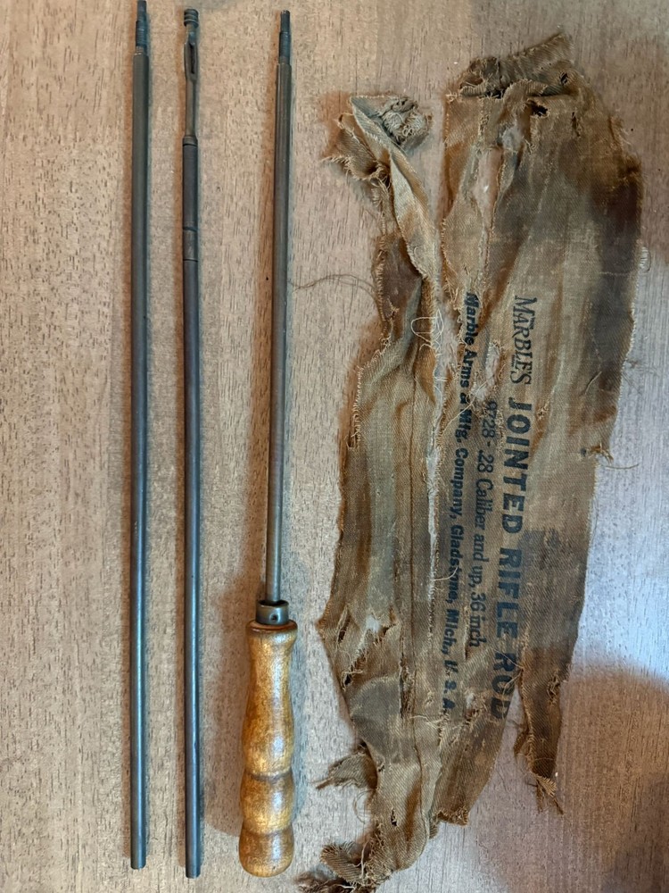 Vintage Marbles Jointed Rifle Rod Gun 3 Piece Cleaning Kit WWII or Korean War
