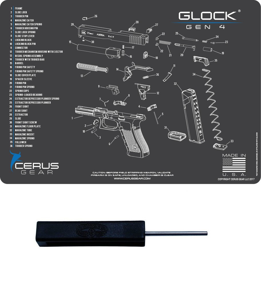 For GEN 4 GLOCK BENCH MAT & Ghost Tool 17 19 20 21 22 23 26 27 34 35 36