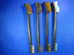 NEW 7″ 10 PC DOUBLE COPPER BRASS STEEL NYLON PLASTIC GUN CLEANING BRUSH SET !!