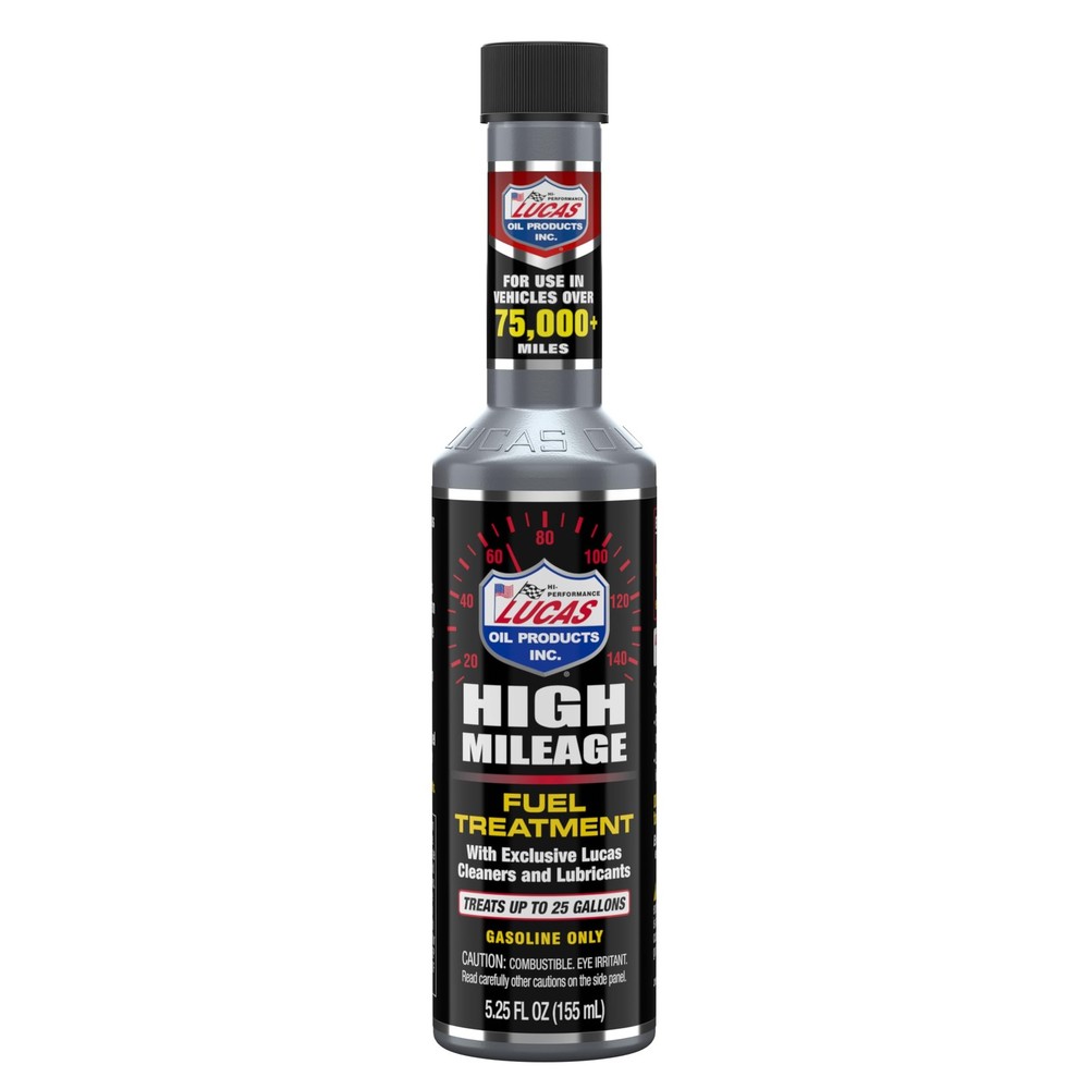 Lucas High Mileage Fuel Treatment Cleans Lubricates Stops Knocking 24oz