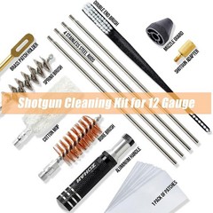 Efficient 12 Gauge Shotgun Cleaning Kit with Brass Patch Holder and Accessories