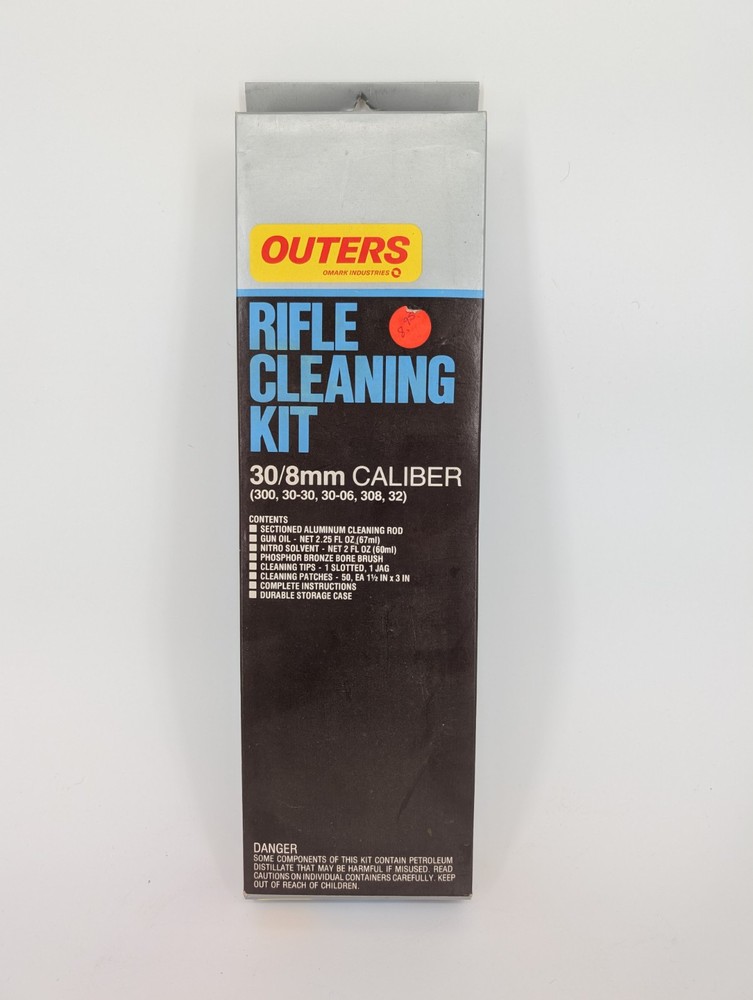 Vintage NOS Outers Rifle Cleaning KIT 30/8mm Caliber (300,30-30,308,&32)