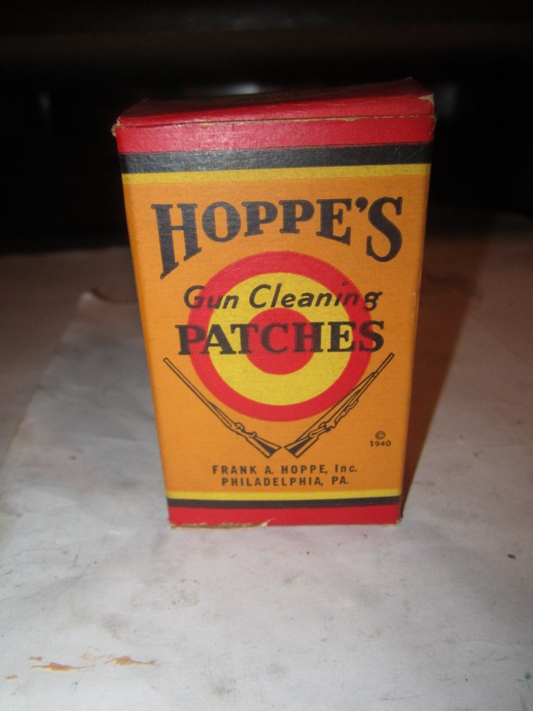 Vintage (FULL BOX OF 100 ) Hoppes No. 3 Gun Cleaning Patches .270-.35 Caliber