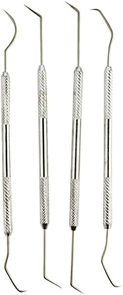 4 Piece Pick Set – Double End, Metal Tubular Grips