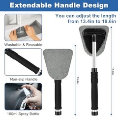 Windshield Cleaner Tool – 13 Pcs Car Interior Cleaning Kit – Grey Detailing