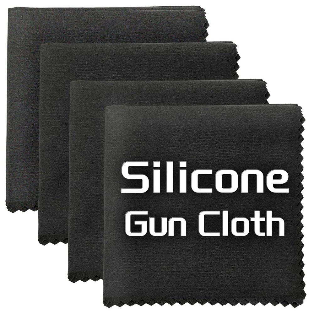 Silicone Gun Cleaning Cloth, 12″x12″ Microfiber Lint Free Black-4Pack
