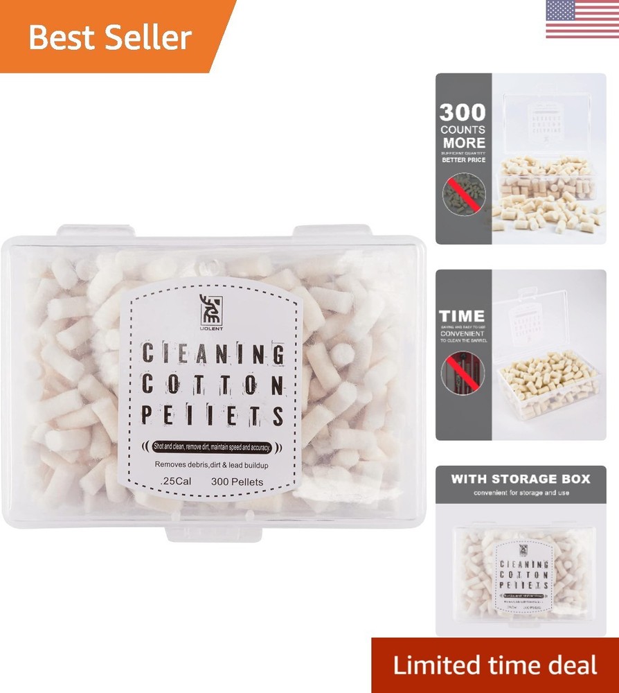 300 Count .177 Caliber Wool Felt Cleaning Pellets with Storage Box for Easy Use