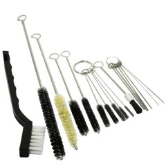 17PC Spray Gun Rifle Pistol Cleaning Brush Set – Black White Nylon Tube Nozzles
