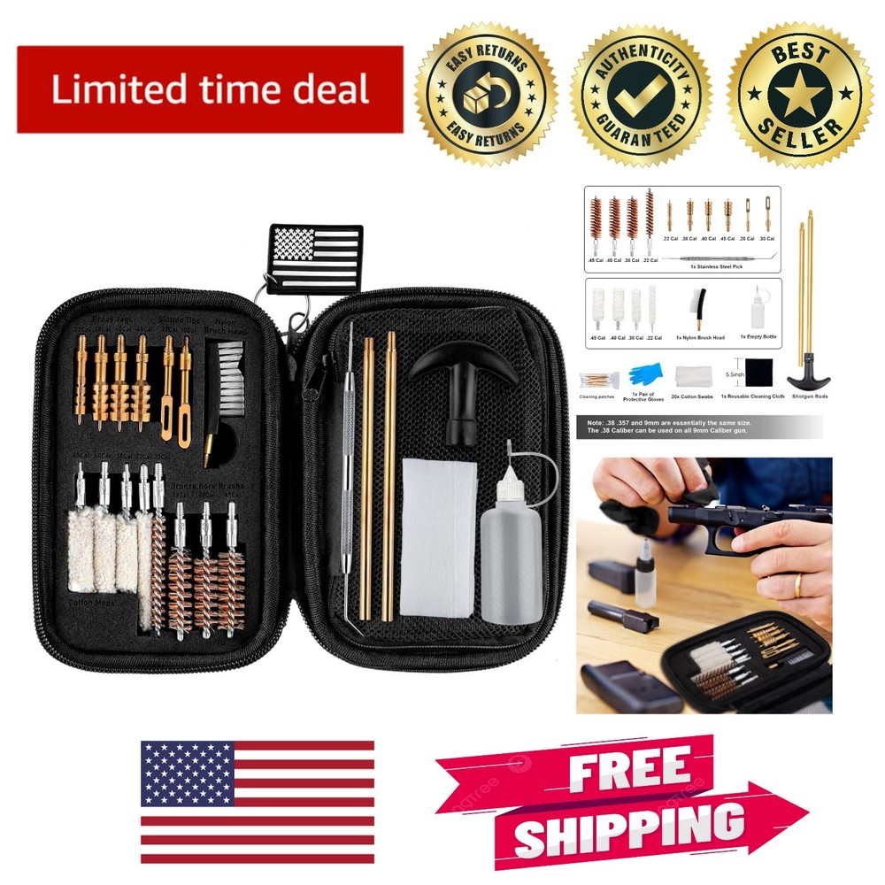 Gun Cleaning Supplies – 25 in 1 Kit for Firearm Enthusiasts