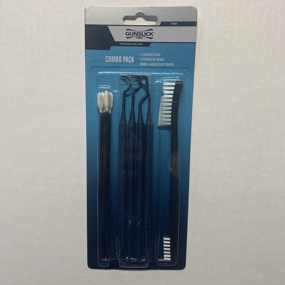 Gunslick Pro High-Quality 91924 Gun Cleaning Combo Pack 4 Picks/Swabs/Brush