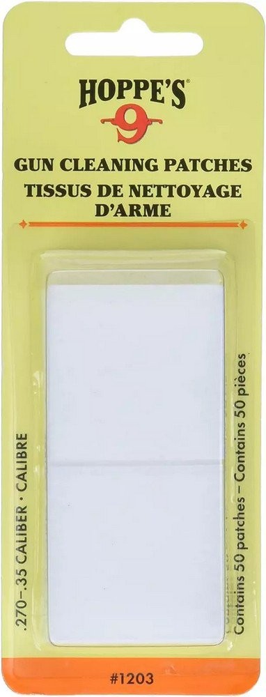 Hoppe’s No. 9 Gun Cleaning Patches .270 To .35 Caliber 50-Pack – 1203