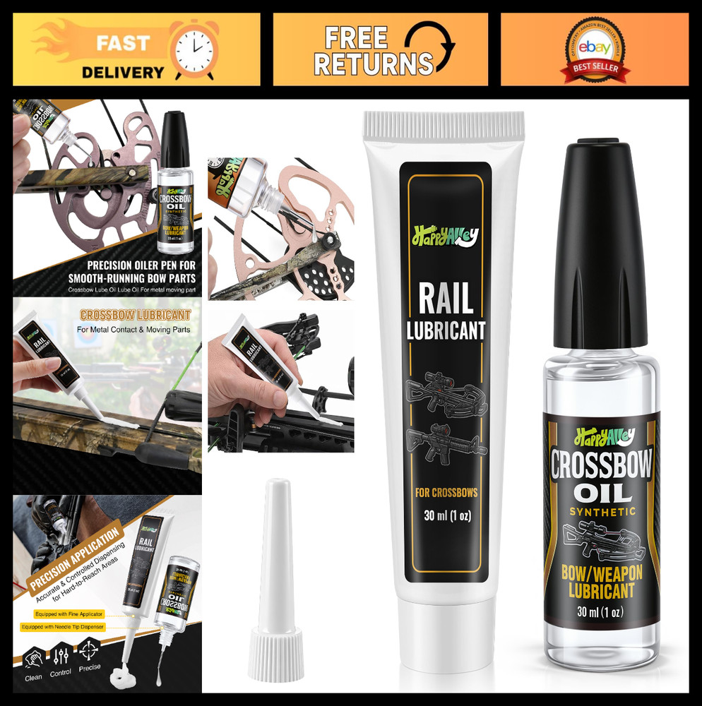 Crossbow Rail Lube & Oil Set – 1 oz Precision Lubricant for Smooth Operation