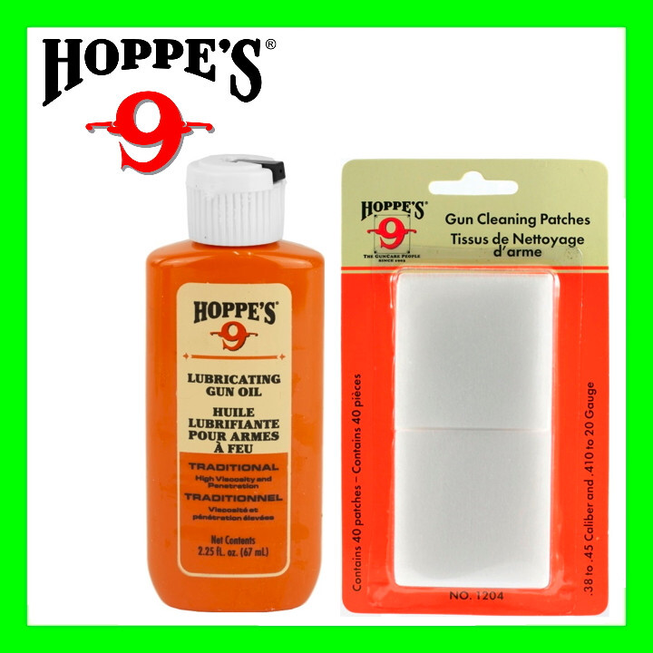 Hoppe’s #9 Lubricating Gun Oil Rust preventative & Bore Cleaning Patches 40ct