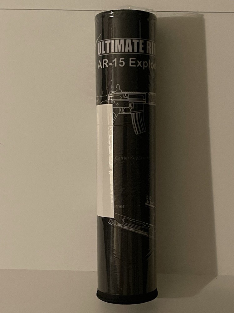 Ultimate Rifle Build 12″ x 36″ Gun Cleaning Mat Black AR-15 Exploded View