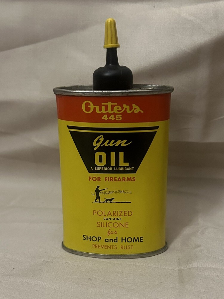 VINTAGE OUTERS 445 GUN OIL TIN 3/4 Full