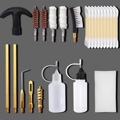 9mm Pistol Cleaning Kit .357 .38 Handgun Set Bronze Brush Brass Jag Bottle