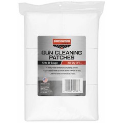 Birchwood Casey Cleaning Patches CrossWeave Lint-Free 3″ 12-20Ga 300 Cloth White