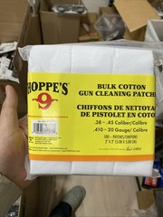 Hoppe’s Gun Cleaning Patches, # 4, For .38-.45 cal/410-20ga, 500 pack, mfg 1204S