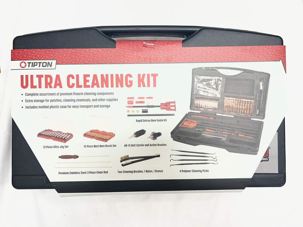 Tipton Ultra Cleaning Kit with Jags, Brushes and Bore Guide in Storage Case for
