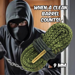 9mm gun cleaning kit snake barrel bore rope supplies universal pistol lube shine