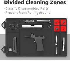 “Pistol Gun Cleaning Mat, Magnetic Anti-Slip Rubberized Mat with Organizer Parts