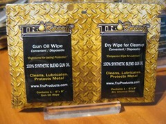 6 Each Gun Oil & Dry Cleanup Wipes Cleans Lubricates & Protects Metal For Travel