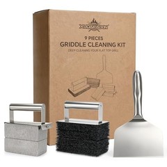 Premium Griddle Cleaning Kit for Blackstone, Flat Top Grill Cleaning Silver..
