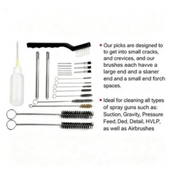 23Pcs Spray Gun Cleaning Kit Nozzle Brush Set HVLP Airbrush Tool with Case