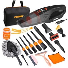 Car Cleaning Kit 19Pcs, Car Interior Detailing Kit with 12000PA High Orange