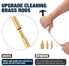 Universal Gun Cleaning Kit, All Calibers, Pistol Rifle Shotgun, Brass Rods