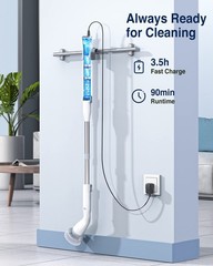 LABIGO Electric Spin Scrubber Cordless Cleaning Brush 7 Heads Adjustable Extenda