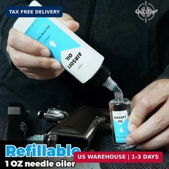 Airsoft Oil 2 Oz & 1 Oz Needle Oiler 100% Silicone Air Gun Oil, Multi-Purpose Ai