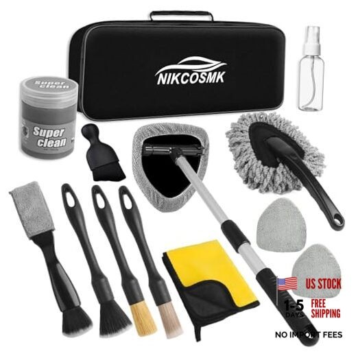 Windshield Cleaner Tool, 14Pcs Car Cleaning Kit – Car Interior Detailing Kit