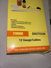 Hoppe’s No. 9 shotgun cleaning kit designed for 12-gauge firearms.