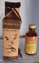 vintage boxed Outers solvent gun cleaning solvent box,bottle bore brush