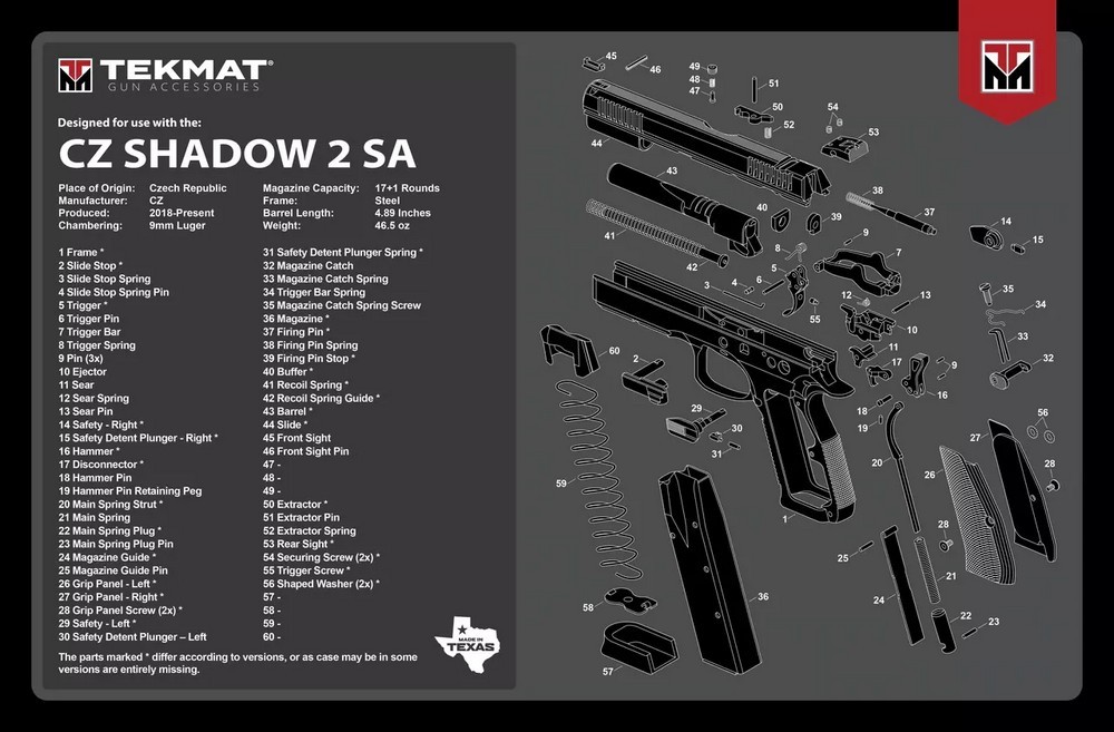 TekMat CZ Shadow 2 SA Cleaning Mat Diagram 11″ x 17″ – TEKR17CZSHDW2