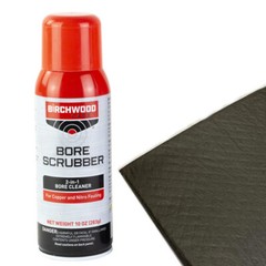 Birchwood Casey Gun Bore Scrubber Aerosol Firearm Barrel Cleaner with 2 Pads