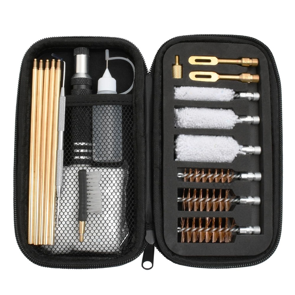 Shotgun Cleaning Kit for 12, 20, 410 Gauge Bronze Brushes, Brass Adaptor, Cot…